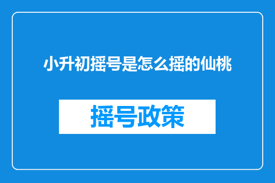 小升初摇号是怎么摇的仙桃