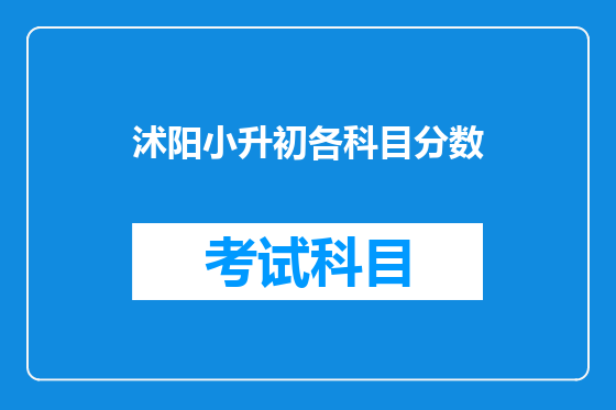 沭阳小升初各科目分数