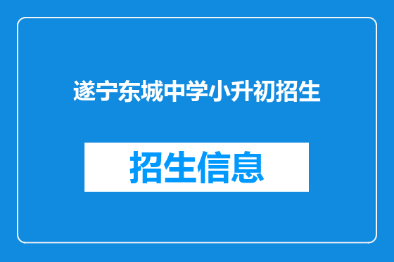 遂宁东城中学小升初招生