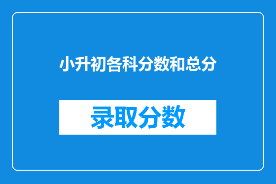 小升初各科分数和总分