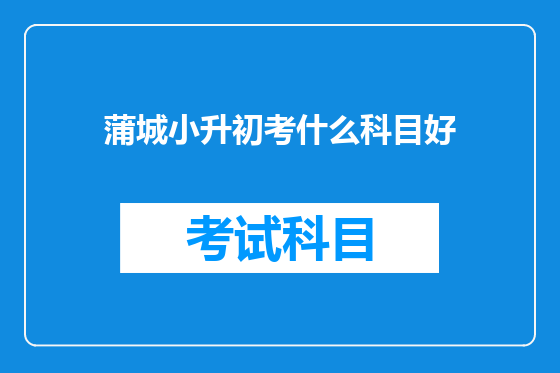 蒲城小升初考什么科目好