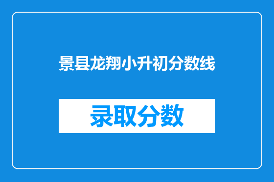 景县龙翔小升初分数线