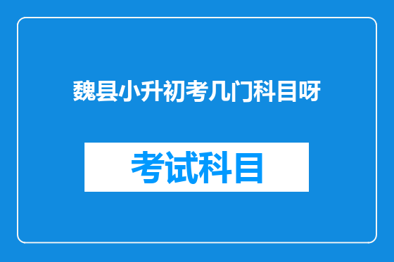 魏县小升初考几门科目呀