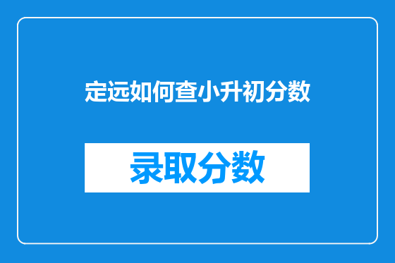 定远如何查小升初分数