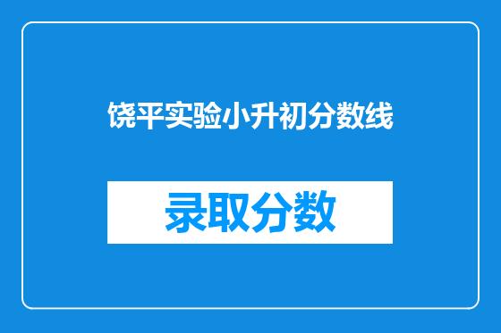 饶平实验小升初分数线