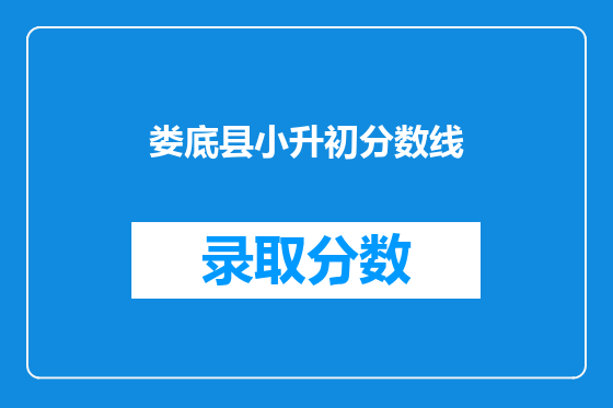 娄底县小升初分数线