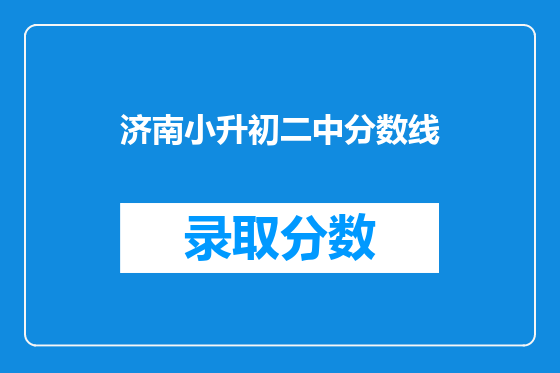 济南小升初二中分数线