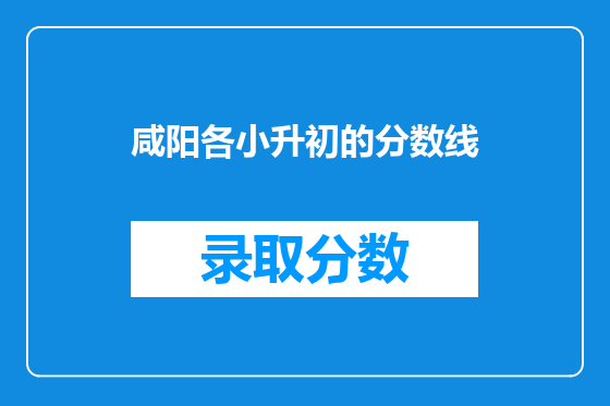 咸阳各小升初的分数线