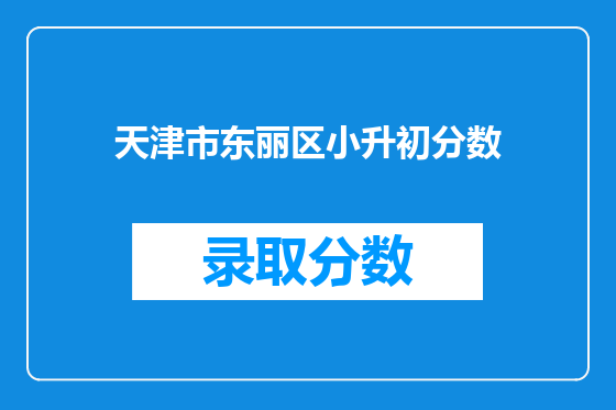 天津市东丽区小升初分数