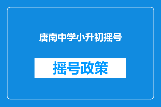 唐南中学小升初摇号