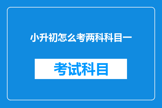 小升初怎么考两科科目一
