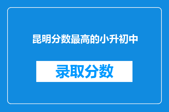 昆明分数最高的小升初中