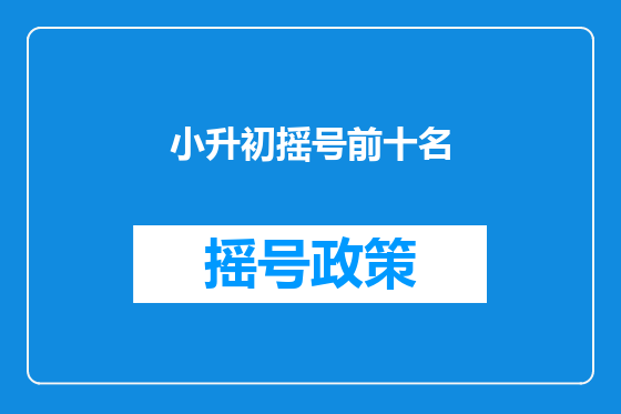 小升初摇号前十名