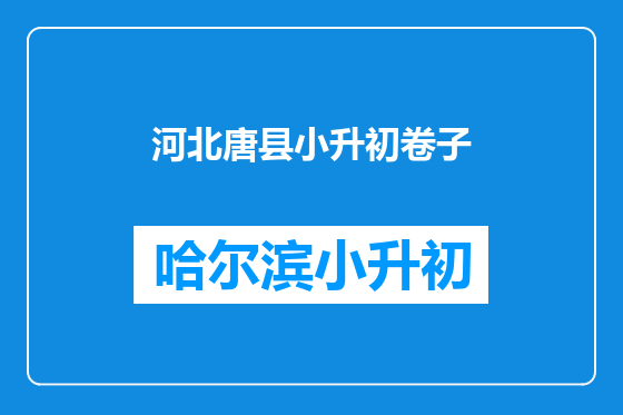 河北唐县小升初卷子