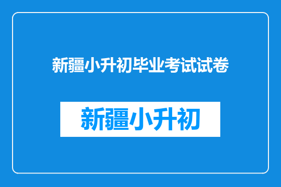 新疆小升初毕业考试试卷
