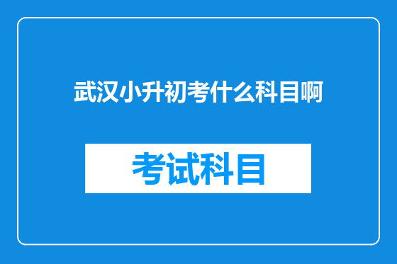 武汉小升初考什么科目啊