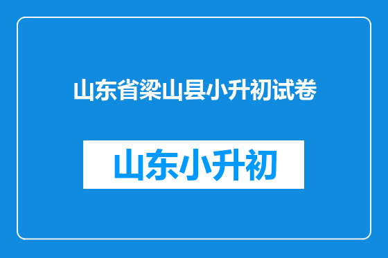 山东省梁山县小升初试卷