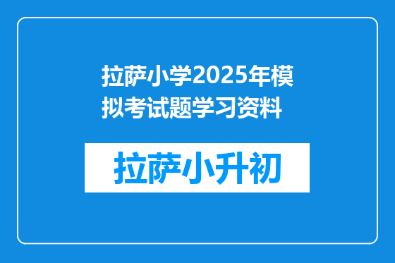 拉萨小学2025年模拟考试题学习资料