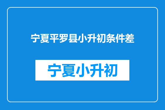 宁夏平罗县小升初条件差