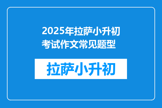 2025年拉萨小升初考试作文常见题型