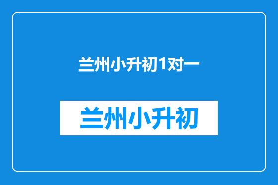 兰州小升初1对一