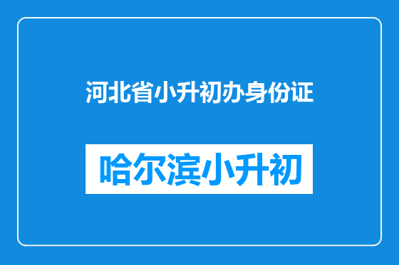 河北省小升初办身份证