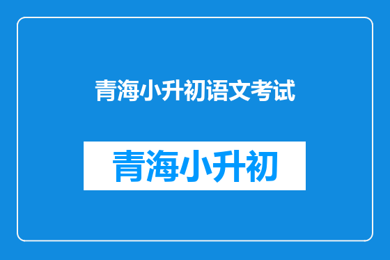 青海小升初语文考试