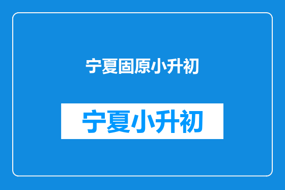 宁夏固原小升初