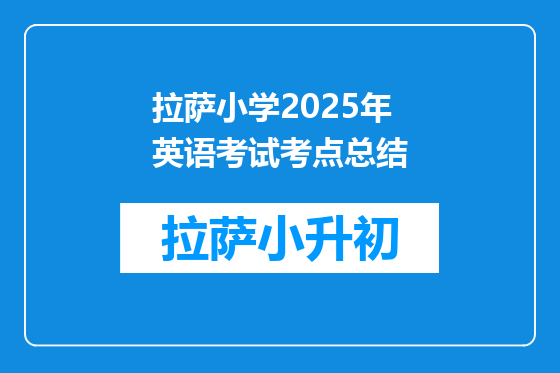 拉萨小学2025年英语考试考点总结
