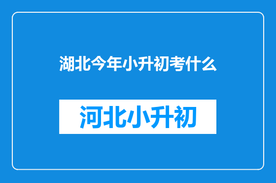 湖北今年小升初考什么
