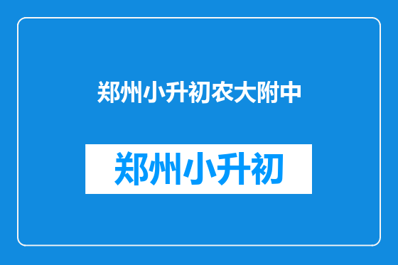 郑州小升初农大附中