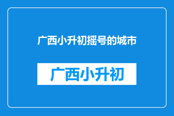 广西小升初摇号的城市