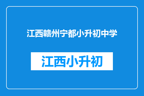 江西赣州宁都小升初中学