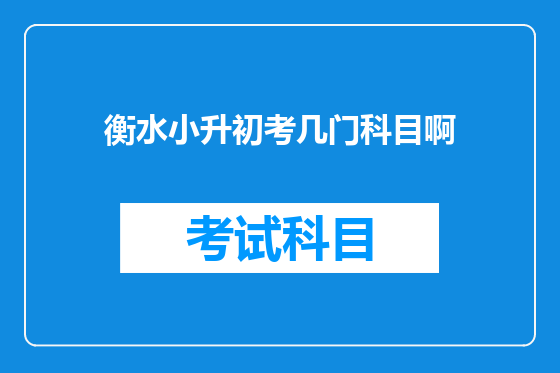 衡水小升初考几门科目啊