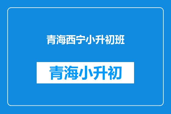 青海西宁小升初班
