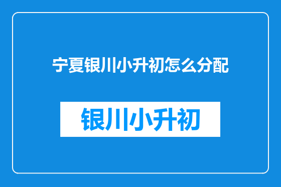 宁夏银川小升初怎么分配