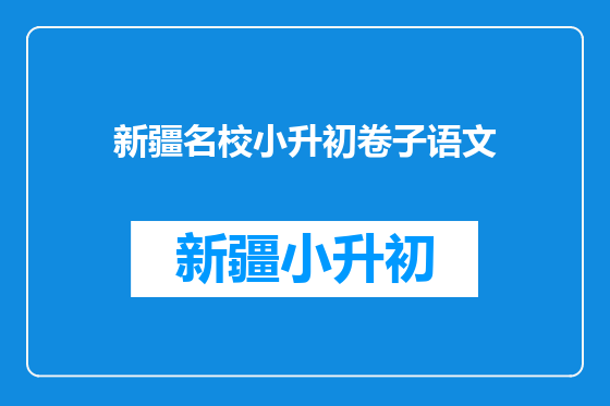 新疆名校小升初卷子语文