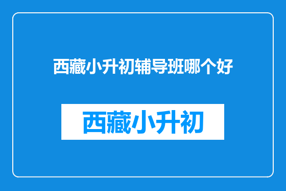 西藏小升初辅导班哪个好