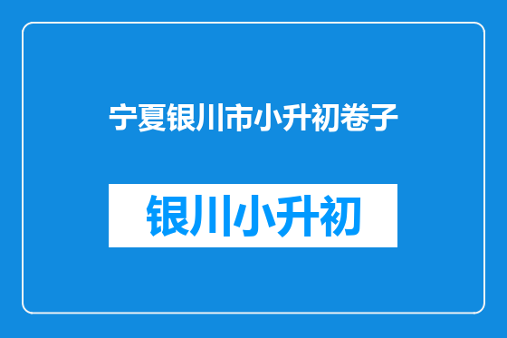 宁夏银川市小升初卷子