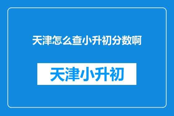 天津怎么查小升初分数啊