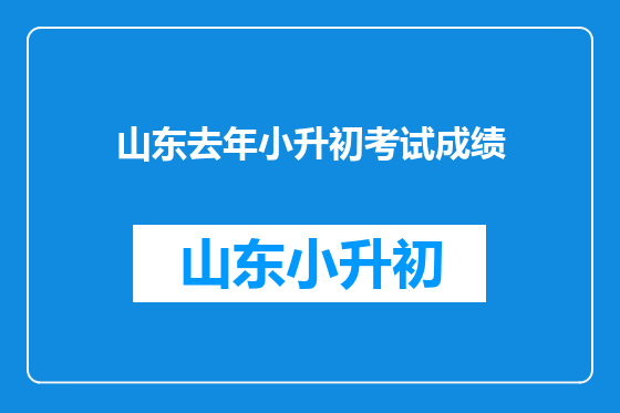 山东去年小升初考试成绩