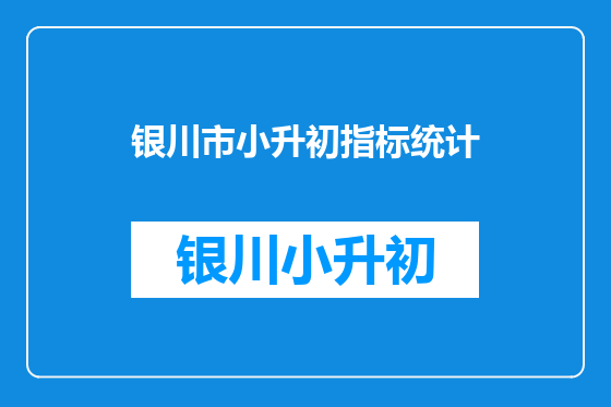 银川市小升初指标统计