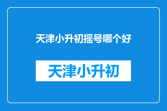天津小升初摇号哪个好