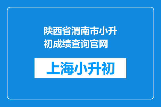 陕西省渭南市小升初成绩查询官网