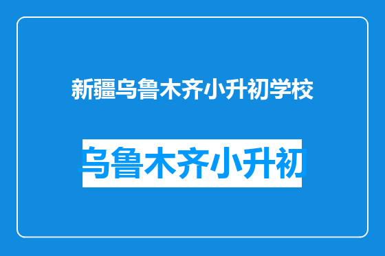 新疆乌鲁木齐小升初学校
