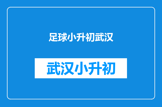 足球小升初武汉