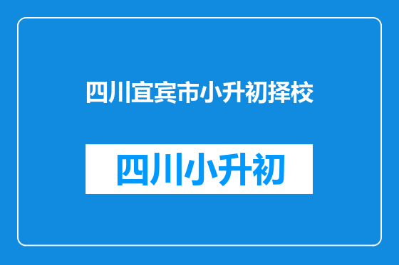 四川宜宾市小升初择校