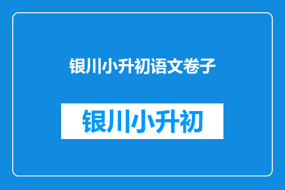 银川小升初语文卷子