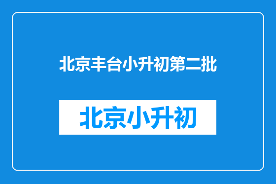 北京丰台小升初第二批