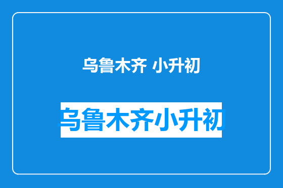 乌鲁木齐 小升初